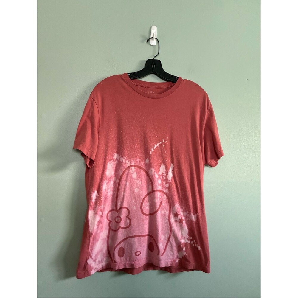 My Melody Handmade Bleached T-Shirt Sanrio Kawaii Soft Girl Dream Core Sz L